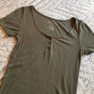 American Eagle Soft and Sexy Army Green Top